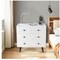 4 Drawer Dresser, Wooden Chest of Drawers, Freestanding Storage Cabinet with Legs and Metal Handles, Contemporary Storage Drawer for Bedroom, Living Room, Cloakroom, and Nursery Room (White)